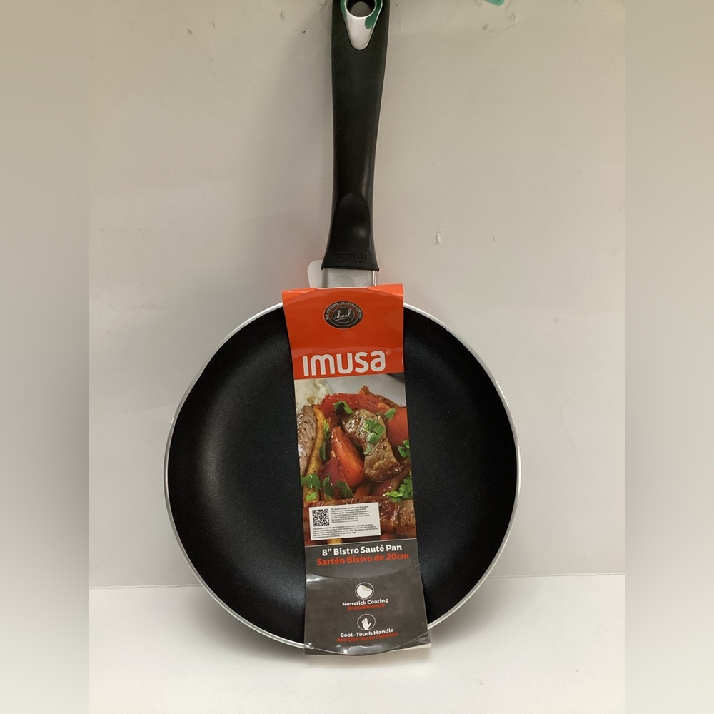 IMUSA USA Nonstick Bistro Saute Pan 8-Inch, Black